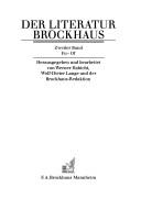 Cover of Der Literatur Brockhaus (German Edition) by Werner Habicht