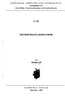 Cover of Der Wortschatz Jacob Ayrers by Norbert Olf