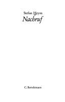 Cover of Nachruf by Stefan Heym