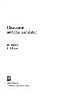 Cover of Discourse and the translator by B. Hatim