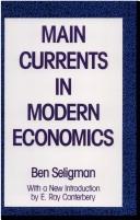 Front cover of Main currents in modern economics by Ben B. Seligman