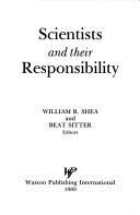 Cover of Scientists and Their Responsibility by William R. Shea