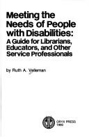 Front cover of Meeting the needs of people with disabilities by Ruth A. Velleman