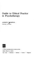Front cover of Guide to ethical practice in psychotherapy by Thompson, Andrew
