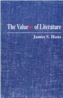 Front cover of The value(s) of literature by James S. Hans