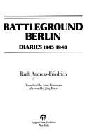 Cover of Schauplatz Berlin by Ruth Andreas-Friedrich