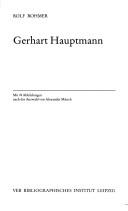 Front cover of Gerhart Hauptmann by Rolf Rohmer
