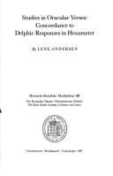 Cover of Studies in oracular verses by Lene Andersen