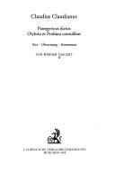 Front cover of Panegyricus dictus Olybrio et Probino consulibus by Claudius Claudianus