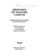 Front cover of Mémoires de Madame Campan, première femme de chambre de Marie-Antoinette by Campan Mme