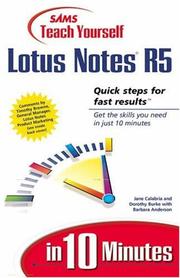 Front cover of Sams teach yourself Lotus Notes R5 in 10 minutes by Jane Calabria