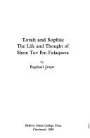 Front cover of Torah and Sophia by Raphael Jospe
