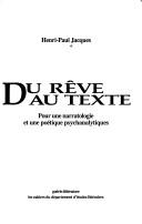 Cover of Du rêve au texte by Henri-Paul Jacques