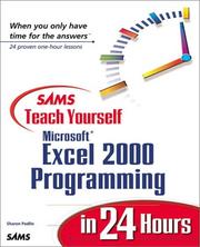 Cover of Sams teach yourself Microsoft Excel 2000 programming in 24 hours by Sharon J. Podlin