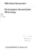 Front cover of Prinzipien literarischer Wertung by Michael Kienecker