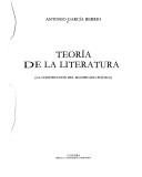 Cover of Teoría de la literatura by Antonio García Berrio