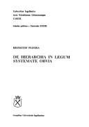 Front cover of Hierarchia w systemie prawa by Krzysztof Płeszka