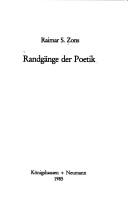 Front cover of Randgänge der Poetik by Raimar St Zons