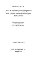 Cover of Oratio de Sinarum philosophia practica = by Christian Wolff