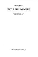 Front cover of Naturphilosophie by Erich Brock
