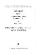 Cover of Luxurius by Heinz Happ