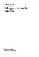 Front cover of Bildung und technischer Fortschritt by Bischoff, Friedrich