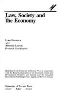 Front cover of Law, Society and the Economy (Collected Research Studies, 46) by Ivan Bernier