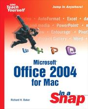 Cover of Microsoft Office 2004 for Mac in a snap by Richard H. Baker