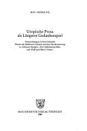 Cover of Utopische Prosa als längeres Gedankenspiel by Boy Hinrichs
