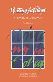 Cover of Writing for college by Robert E. Yarber
