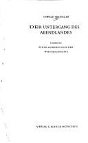 Front cover of Der Untergang des Abendlandes by Oswald Spengler