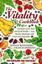 Front cover of The vitality cookbook by Monda Rosenberg
