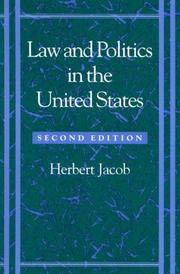 Cover of Law and politics in the United States by Herbert Jacob
