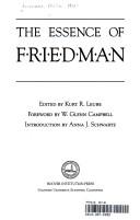 Front cover of The essence of Friedman by Milton Friedman