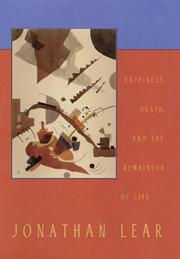Front cover of Happiness, death, and the remainder of life by Jonathan Lear