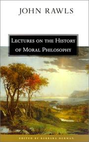 Front cover of Lectures on the history of moral philosophy by John Rawls