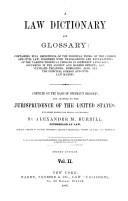Front cover of A law dictionary and glossary by Alexander M. Burrill