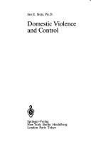 Cover of Domestic violence and control by Jan E. Stets