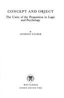 Cover of Concept and object by Anthony Palmer
