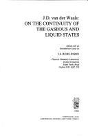 Cover of On the continuity of the gaseous and liquid states by Waals, J. D. van der