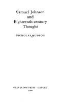 Front cover of Samuel Johnson and eighteenth-century thought by Hudson, Nicholas.