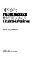 Front cover of Egypt from Nasser to Mubarak by Anthony McDermott