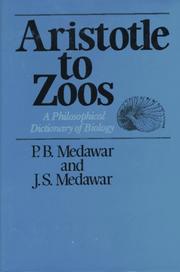 Cover of Aristotle to zoos by P. B. Medawar