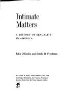 Cover of Intimate matters by John D'Emilio