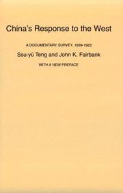 Front cover of China's response to the West by Ssŭ-yü Têng