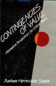 Cover of Contingencies of value by Barbara Herrnstein Smith