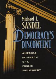 Cover of Democracy's discontent by Michael J. Sandel