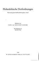 Front cover of Württembergische ländliche Rechtsquellen by Karl Schumm