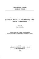 Front cover of Mariotte, savant et philosophe (1684) by Unknown