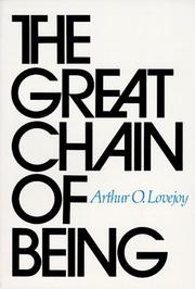 Cover of The great chain of being by Arthur O. Lovejoy